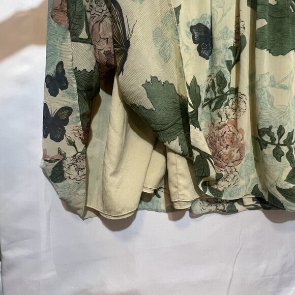 Maeve Anthropologie Ruffled Tiered Maravilla Maxi Dress Size 4 Floral Butterfly - Picture 9 of 11